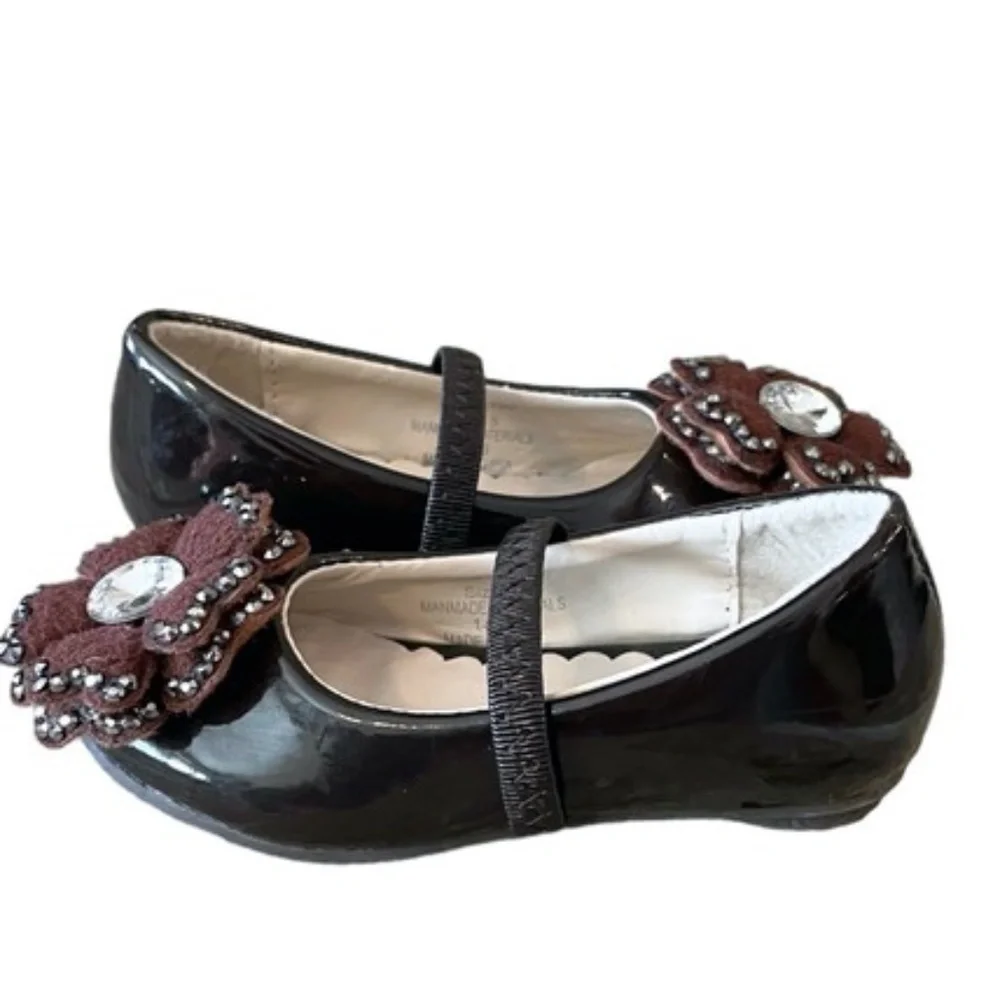 Laura Ashley Girls Brown Mary Jane Dress‎ Shoes Toddler Size 5